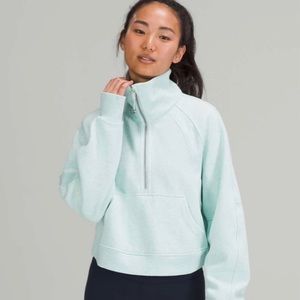 Lululemon Heathered Mint scuba oversized funnel neck XS/S